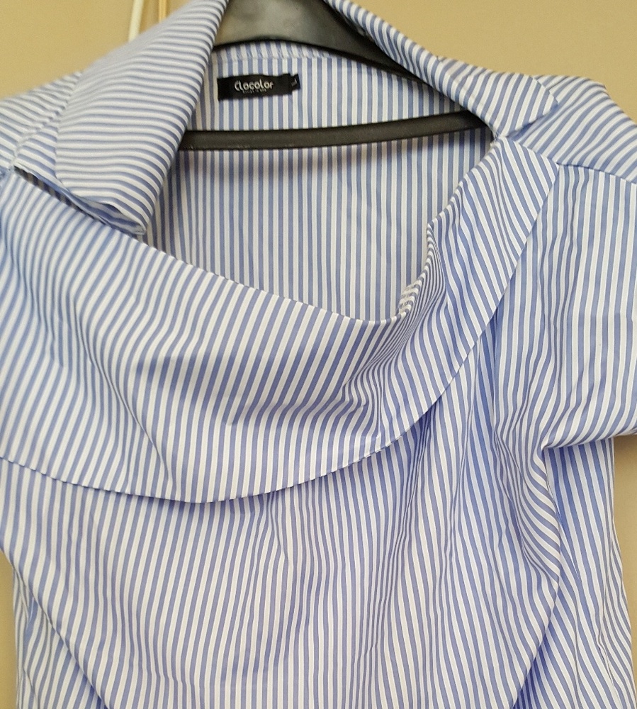 Blue and White striped off the shoulder top